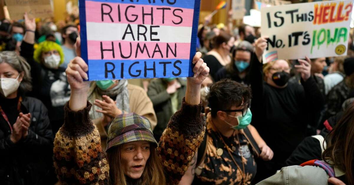 Iowa gives final approval to a bill removing gender identity protections despite massive protests