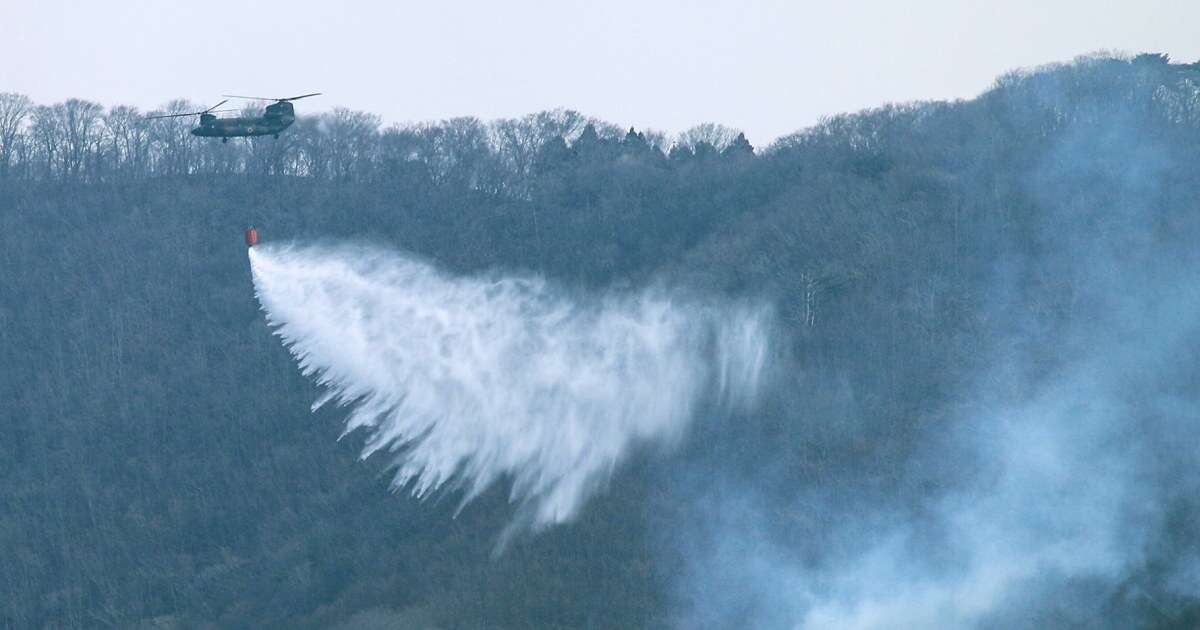 Japan fights a forest fire that has damaged dozens of homes and caused hundreds to evacuate