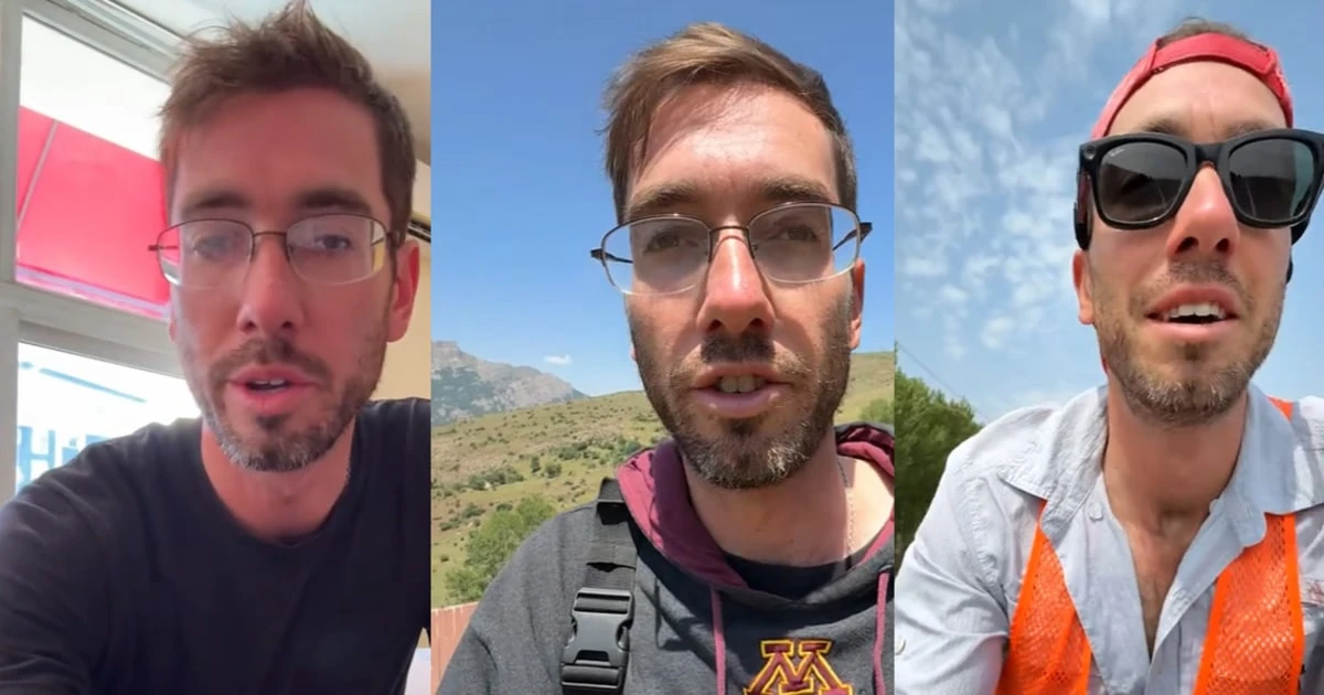 He was biking across Iran and documenting it on TikTok. Then war broke out. 