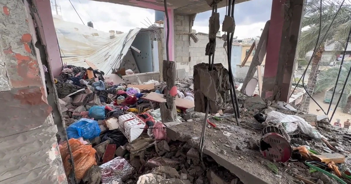 Sleeping children were blown 'through the air' by a missile strike in Rafah, relative says