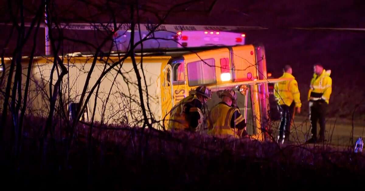 Dozens hurt, child critically injured after school bus overturns in New Jersey