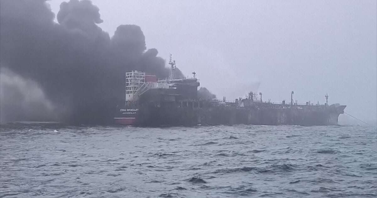 Tanker and cargo vessel collide, triggering explosions off English coast