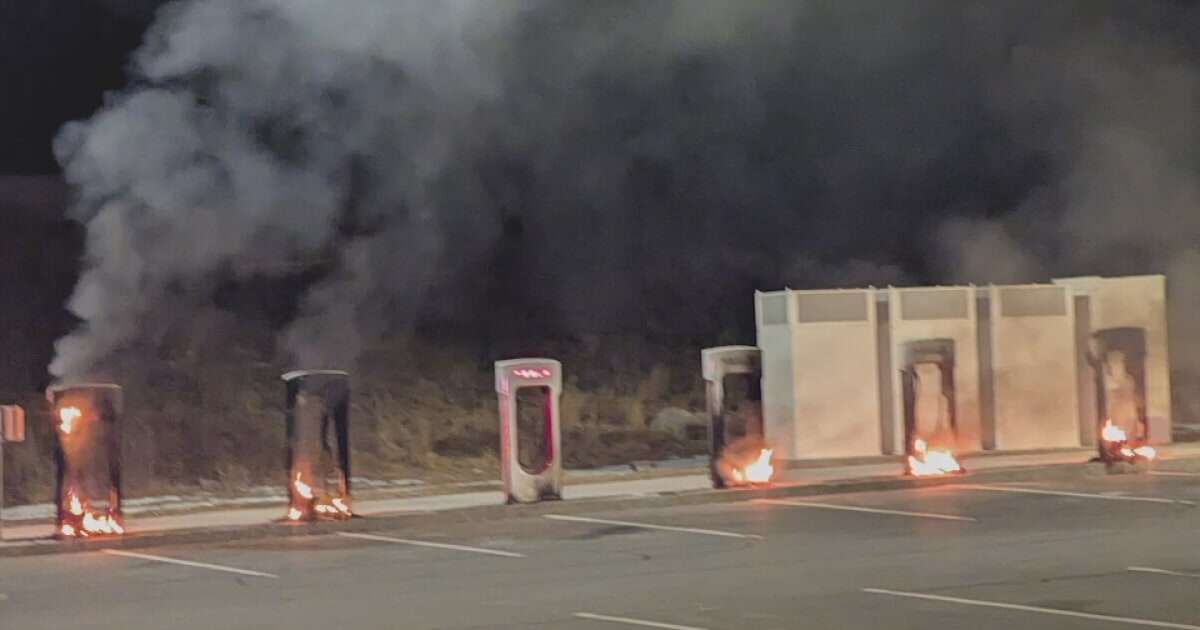 Arson suspected in Massachusetts Tesla charging station fire