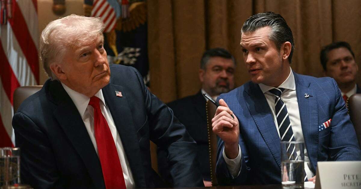 Trump delivers remarks with Defense Secy. Hegseth