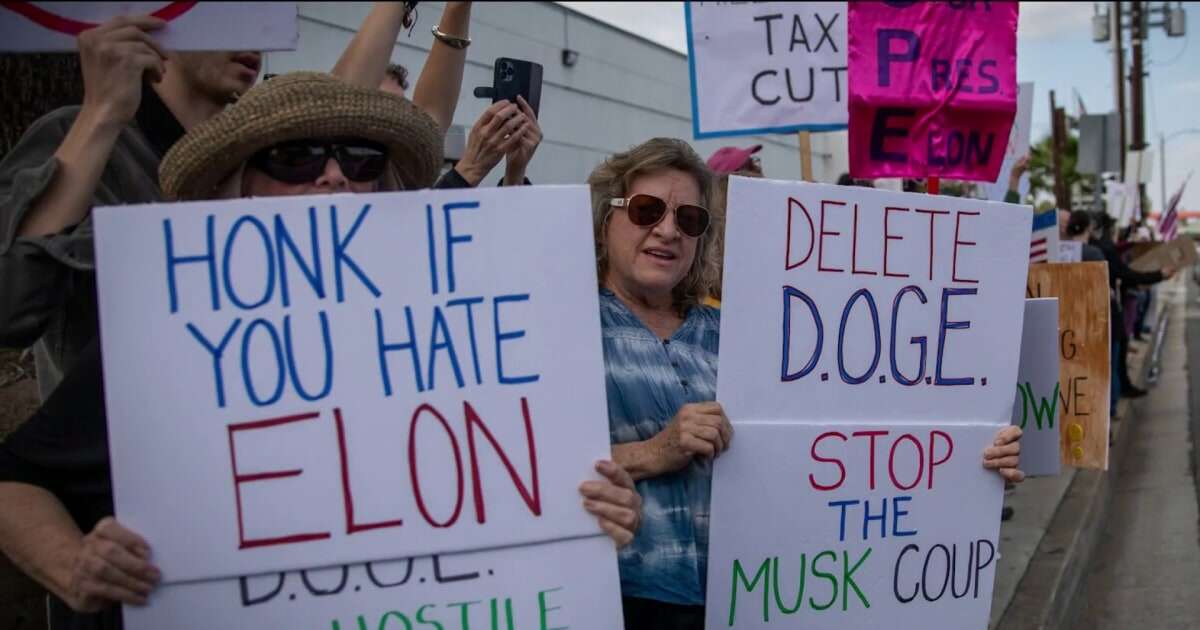 Protestors target Tesla as backlash to Elon Musk's political power grows