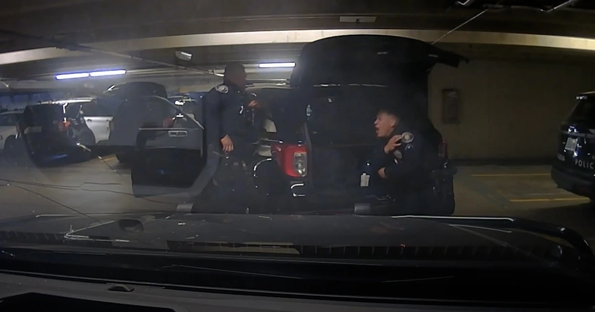 Dashcam video shows Pasadena officer get shot by colleague while joking around
