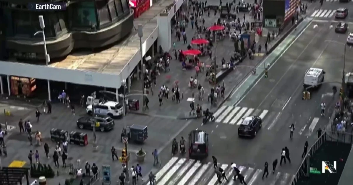 Times Square shooting sends people running just hours after celebratory Knicks parade
