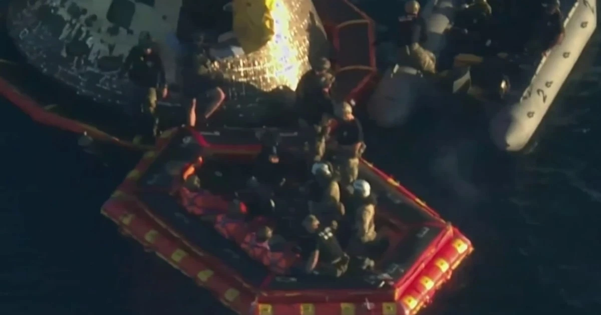 Astronauts safely removed from Orion capsule