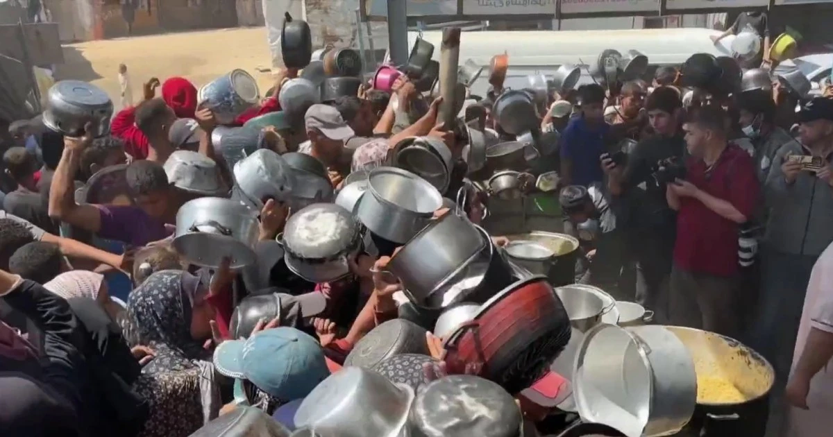 Food aid trucks entering Gaza amid hunger crisis