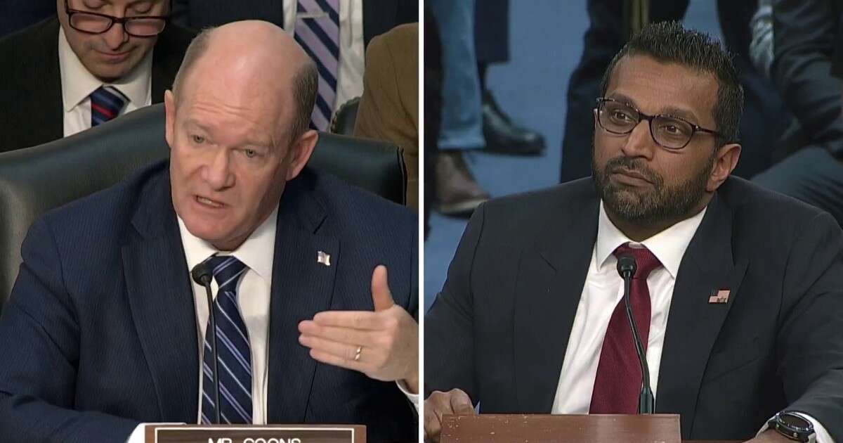 Sen. Coons presses Patel on loyalty to Trump over the law