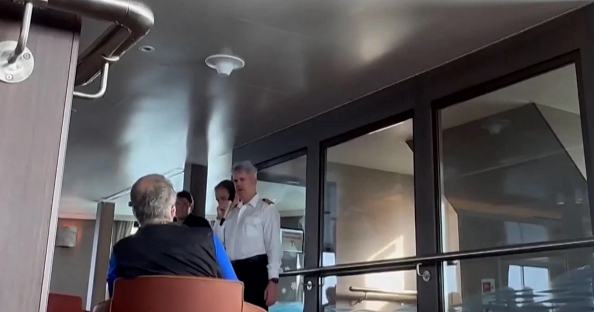 Video shows captain reporting first death on cruise ship affected by hantavirus