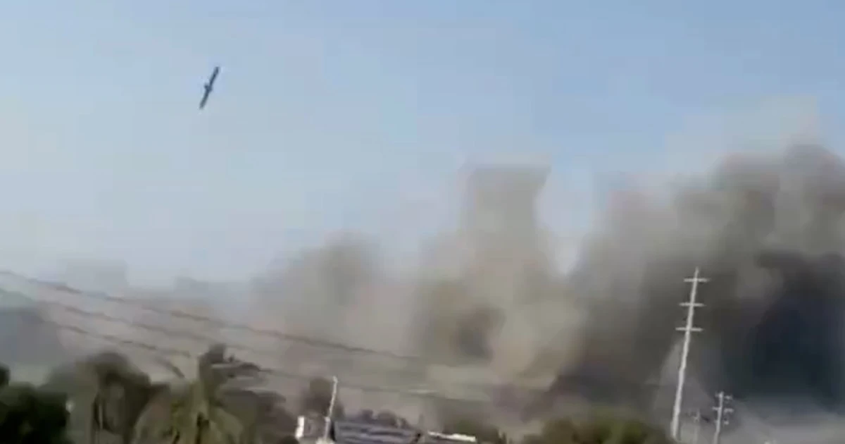 Video appears to show a missile strike near an Iranian school