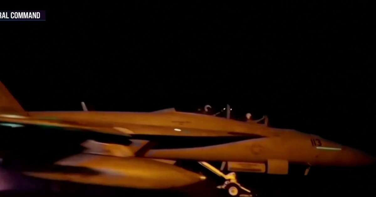 Video shows American fighter jets launching from Red Sea on Saturday night