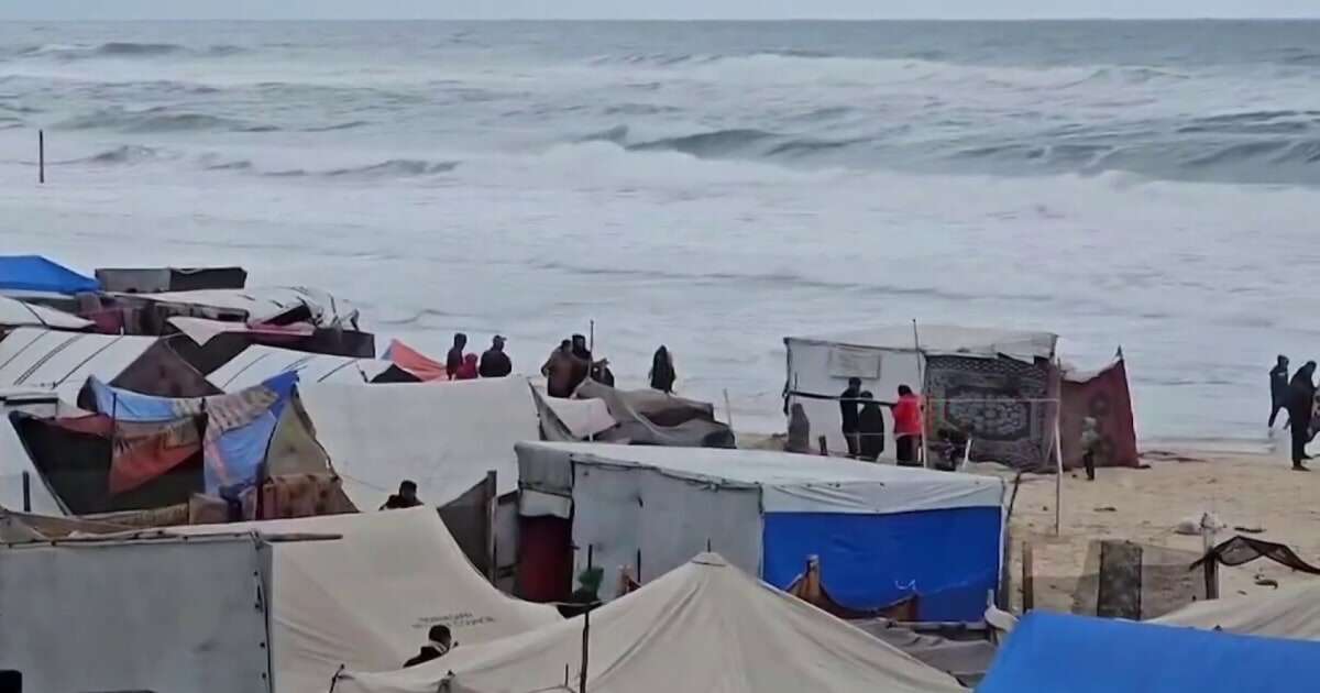 Rainstorms flood tents of Gaza’s displaced people as approaching winter brings humanitarian concerns