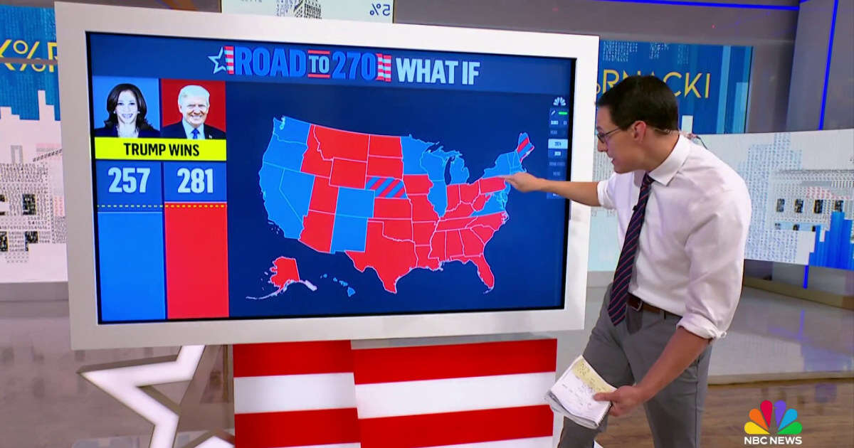 Steve Kornacki: What the road to 270 looks like for Kamala Harris and Donald Trump