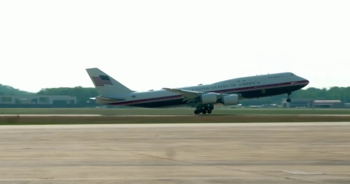 Trump makes first trip on new Air Force One
