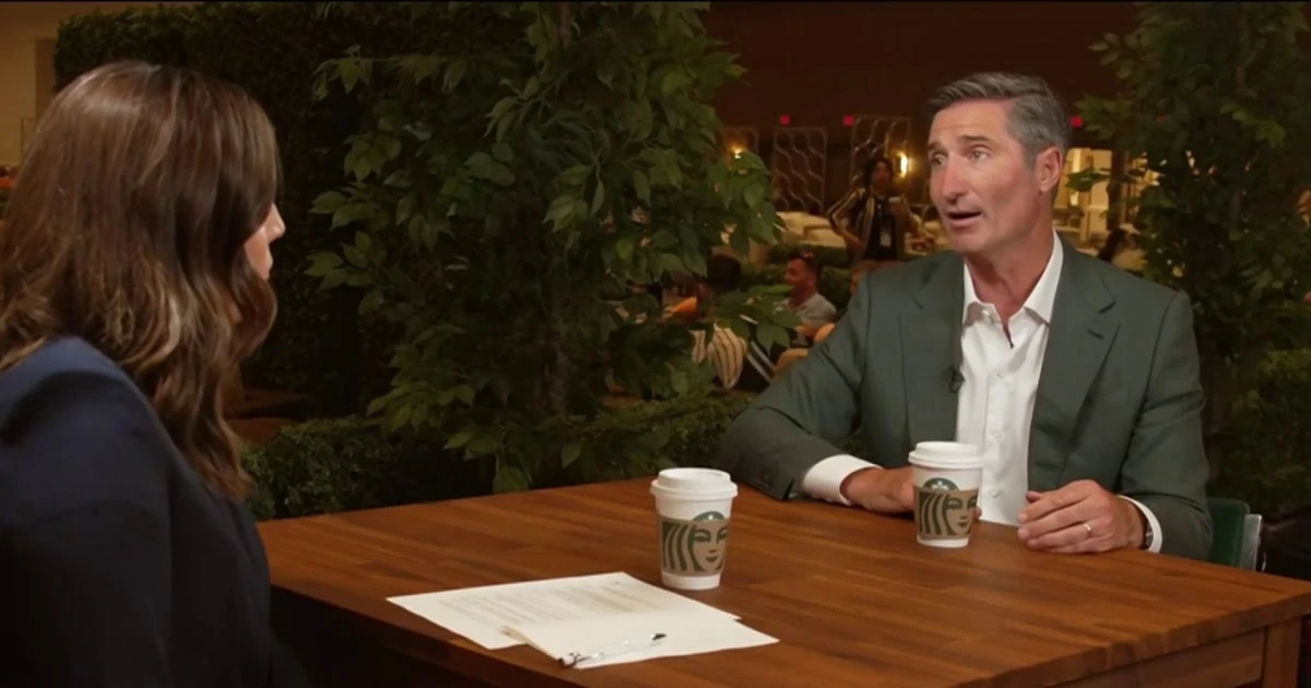 Starbucks CEO working to turn around coffee company's slumping sales