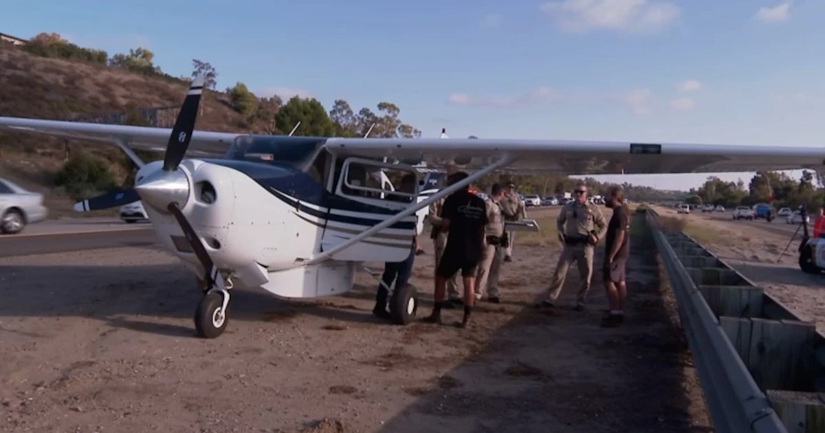 Small airplane makes emergency landing on Southern California freeway