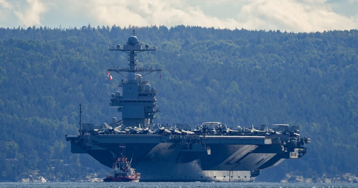 USS Ford takes part in NATO show of force in North Sea