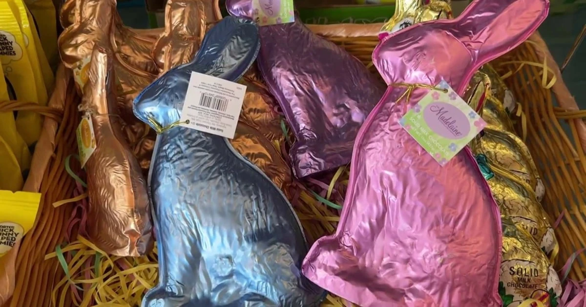 What part of chocolate Easter bunnies do most people eat first?