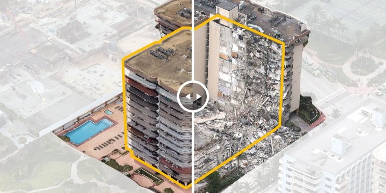 See before and after photos of Florida condo building collapse