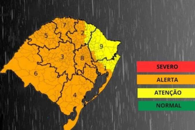 RS volta a ficar em alerta para temporais durante a madrugada desta quinta