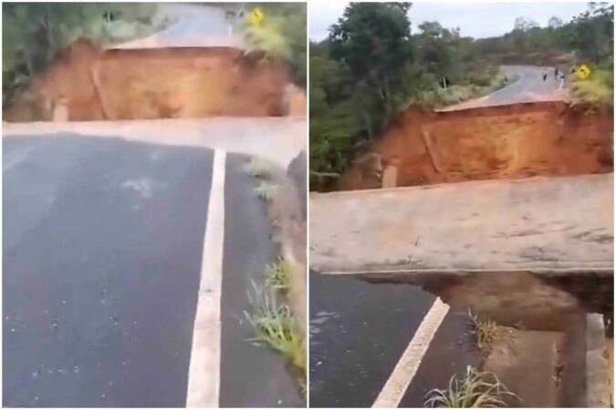 Ponte cai no Norte de Minas e interdita rodovia; veja vÃ­deo