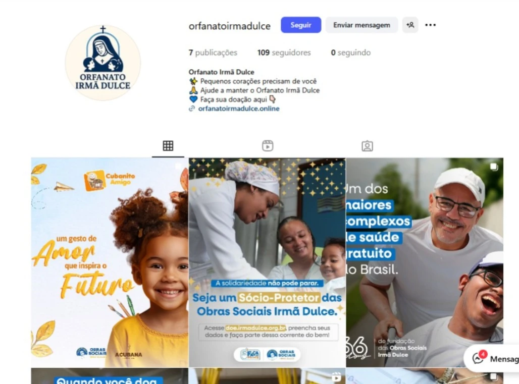Alerta de golpe: criminosos usam Obras Sociais Irmã Dulce para captar recursos