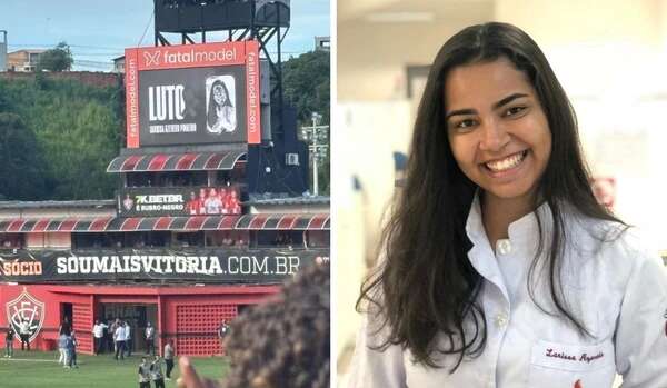 Dentista morta na Avenida Paralela é homenageada pelo Vitória durante partida