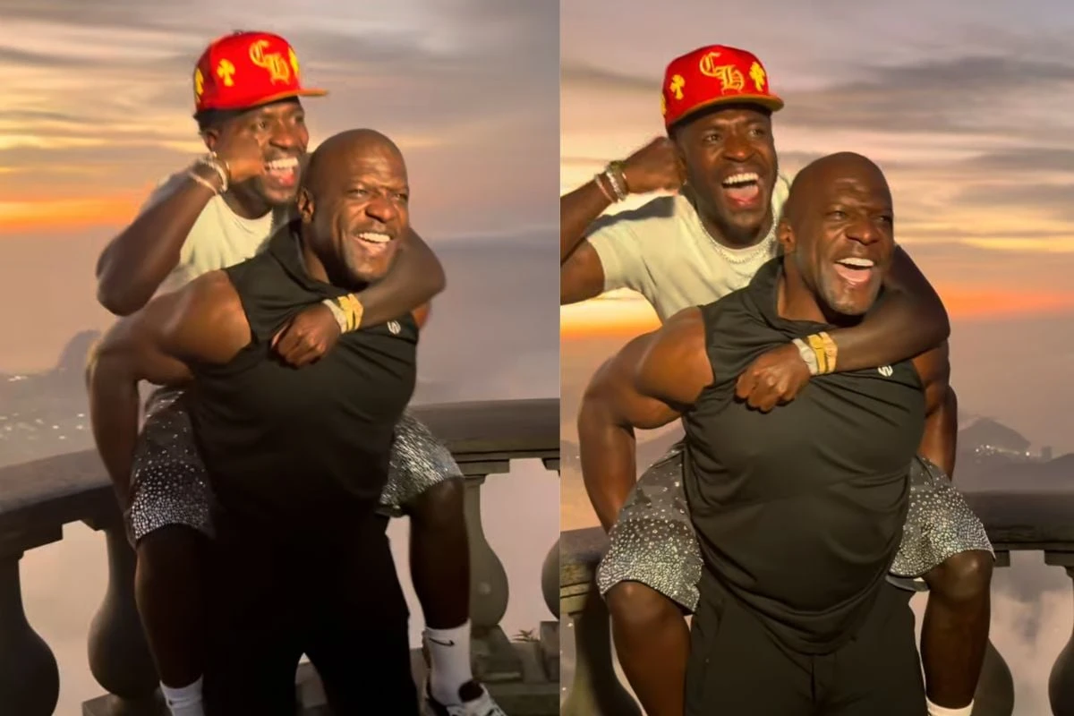 Após meme de 'As Branquelas', Terry Crews se encontra com Vini Jr. no Brasil