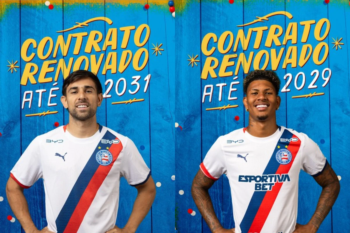 Bahia anuncia renovação de contrato com Acevedo e Marcos Victor