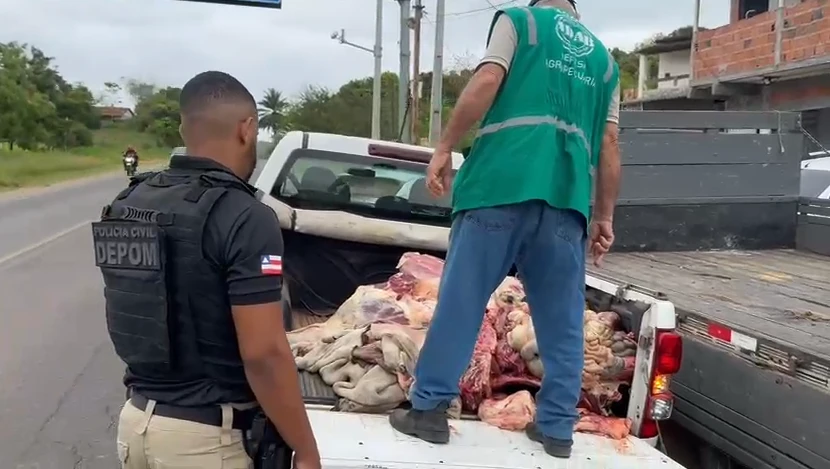 400 quilos de carne são apreendidos e açougue é fechado na Região Metropolitana de Salvador
