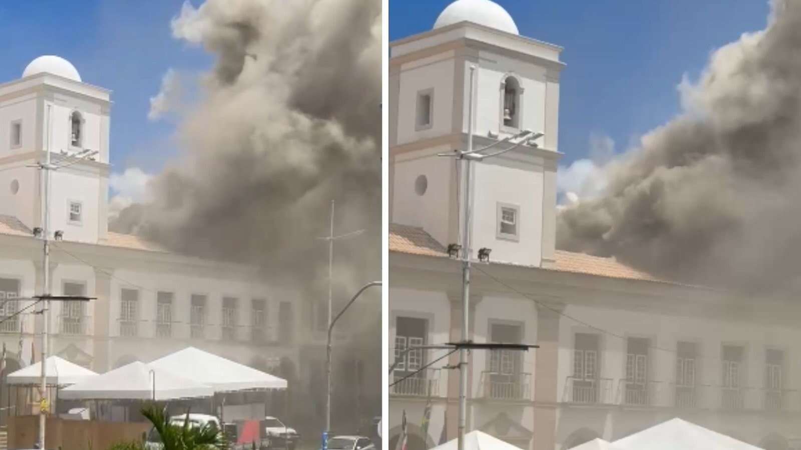 Incêndio atinge Câmara Municipal de Salvador nesta tarde