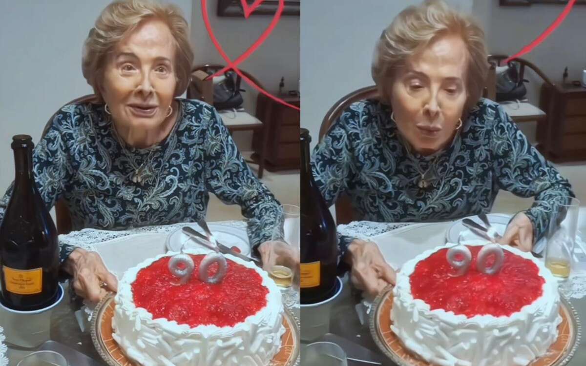 Glória Menezes festeja seus 90 anos com a família