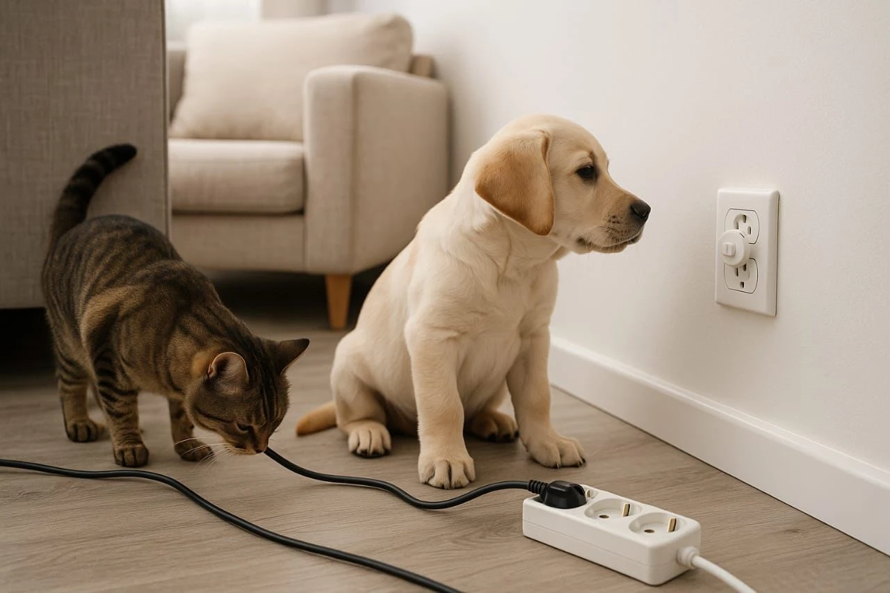 Fique alerta para os riscos relacionados à eletricidade com pets em casa