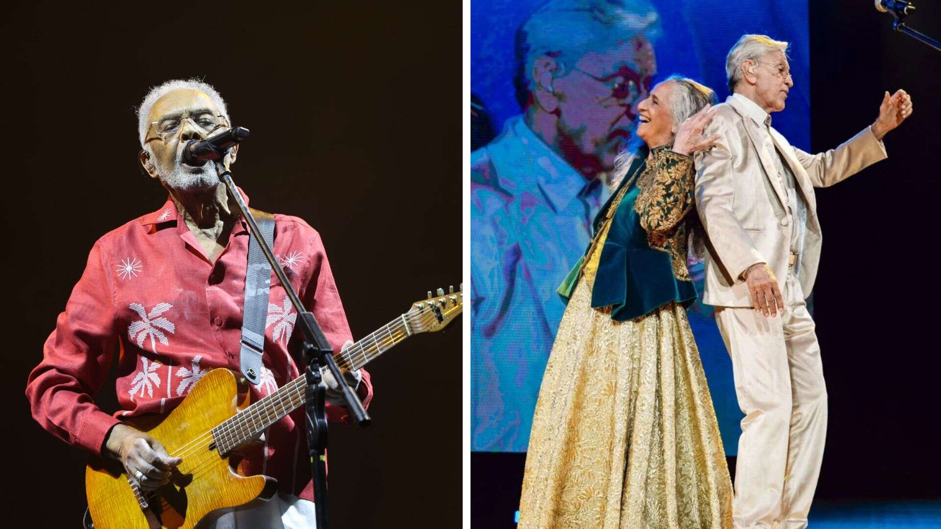 Gilberto Gil ou Caetano e Bethânia: qual foi o melhor show? Veja disputa