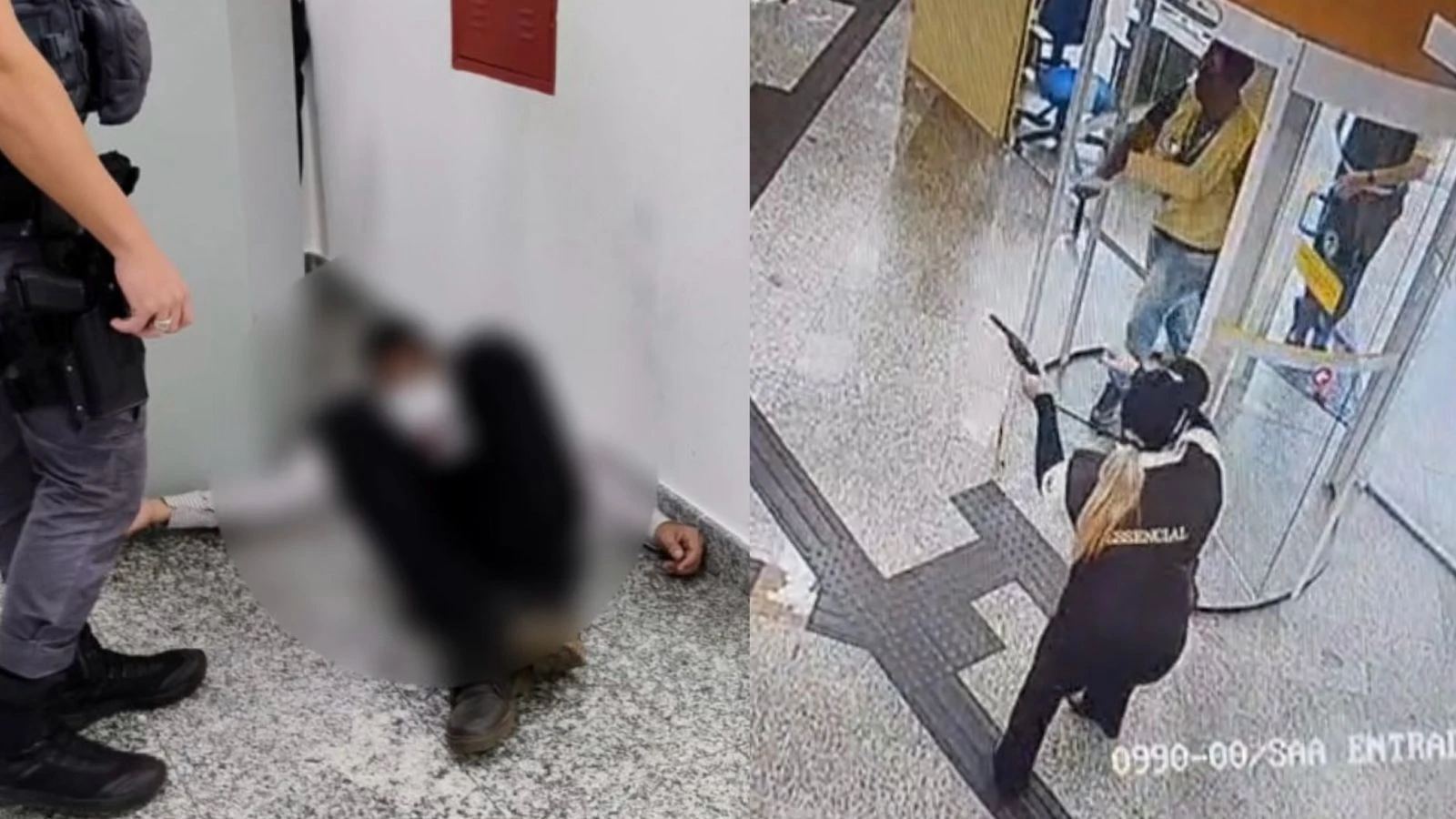 Assalto frustrado: ladrão é baleado ao tentar render segurança de banco; veja vídeo