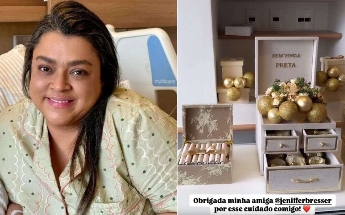 Preta Gil mostra lembrancinhas para visitas e decoração em quarto de hospital; veja