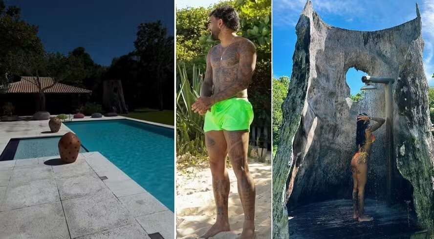 Gabigol se hospeda com Rafaella, irmã de Neymar, em casa de frente ao mar na Bahia