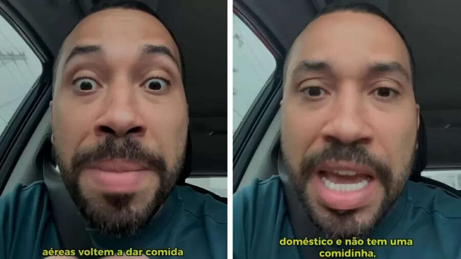 Gil do Vigor detona falta de comida em voos brasileiros: 'não pode dar um pãozinho para gente comer?!'