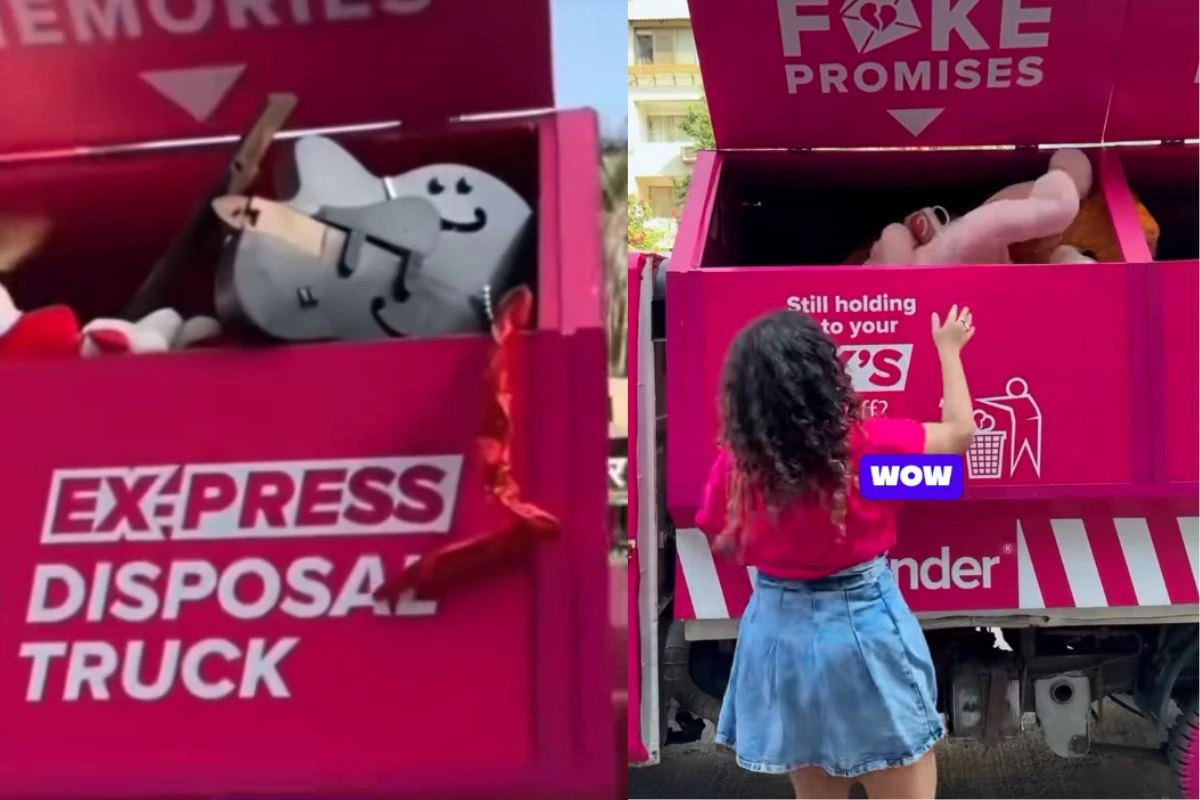 ‘Ex é passado’: Tinder lança caminhão de lixo para descartar lembranças de relacionamentos antigos