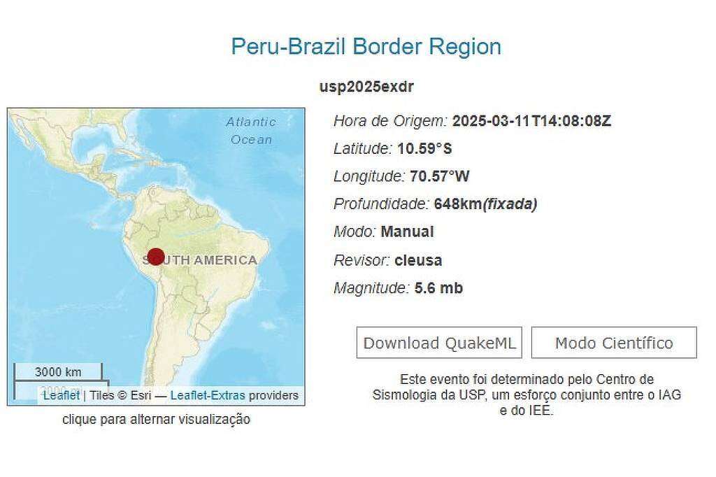 Saiba onde foi registrado o terremoto de magnitude 5,7 que atingiu o país