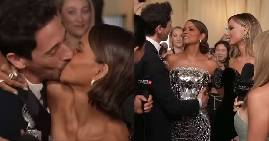 Halle Berry beija Adrien Brody no Oscar e esposa do ator reage; veja vídeo