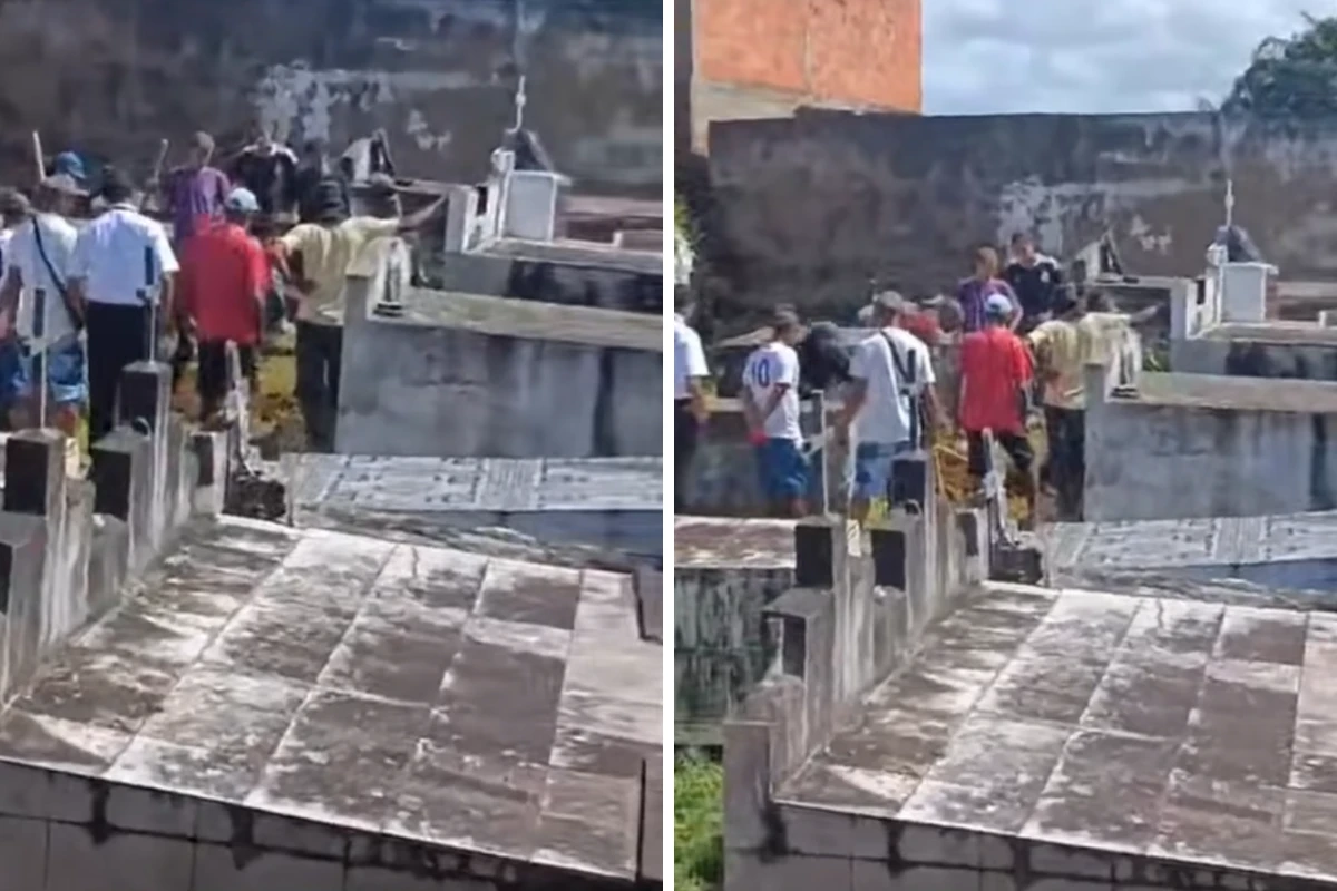 Família cava sepultura de bebê de 11 meses após não encontrar cova aberta em cemitério