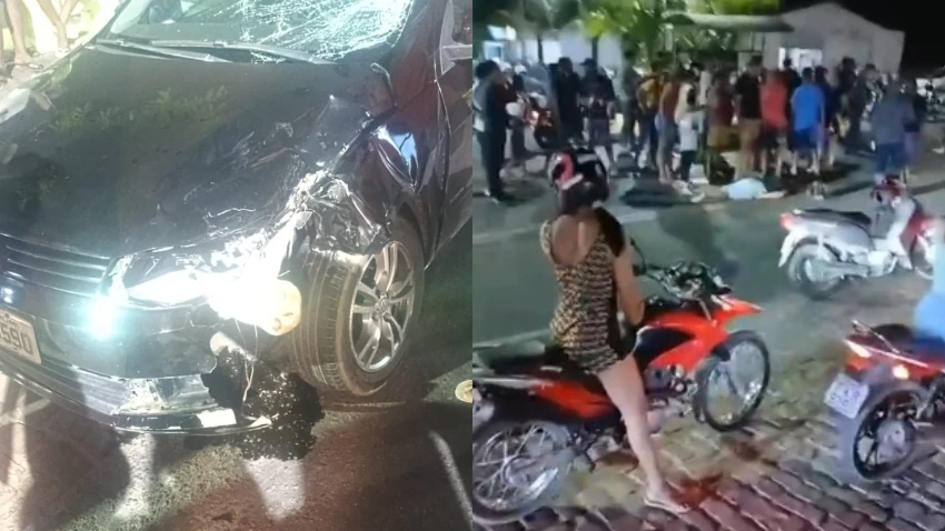 Motociclista é socorrido em porta de madeira e caminhonete por falta de ambulância em cidade baiana