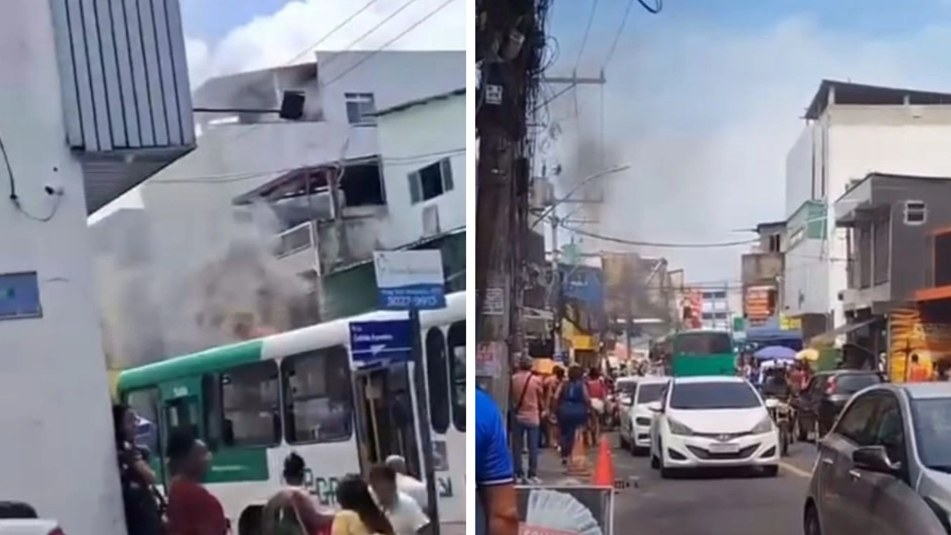 Princípio de incêndio atinge ônibus em Salvador; assista