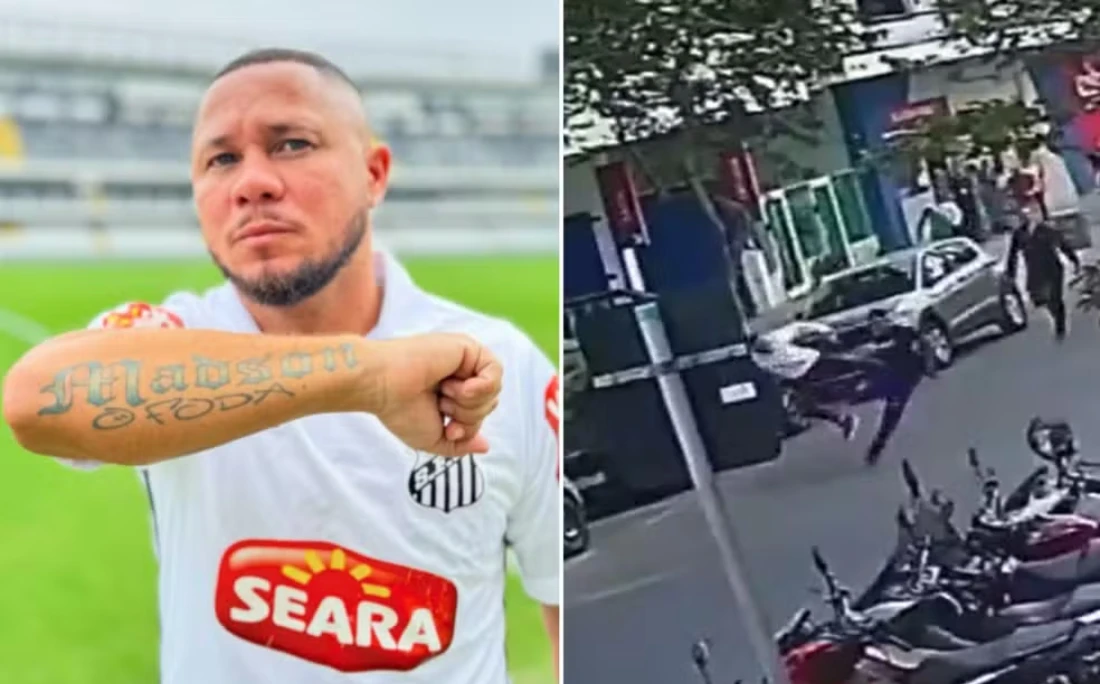 Ex-jogador do Santos dá voadora em suspeito de roubar cliente em barbearia: 'Mereceu'; VÍDEO