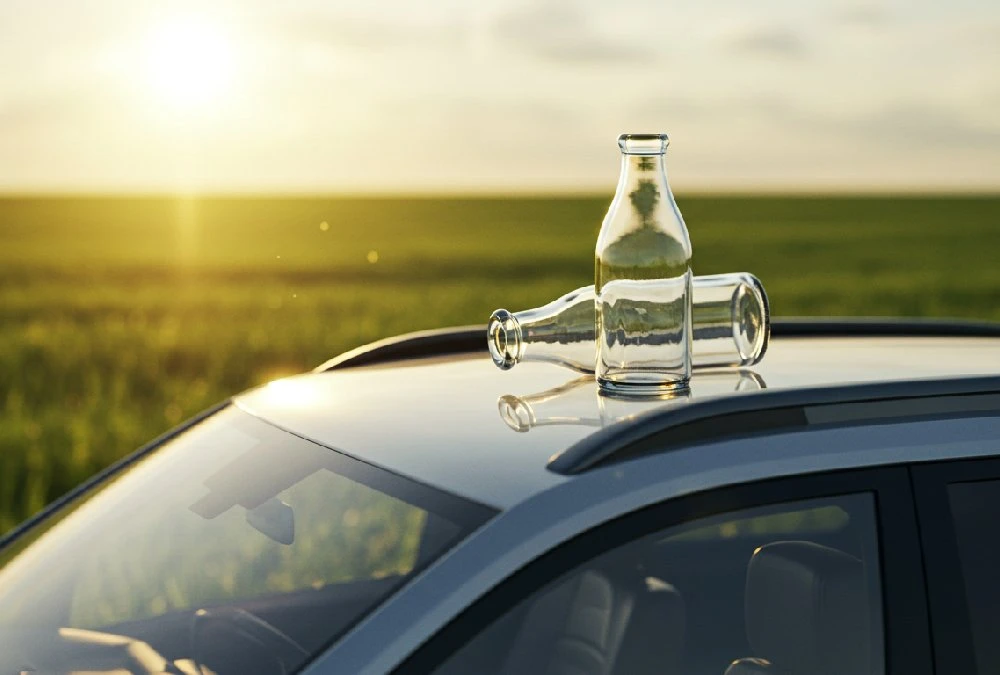 Por que algumas pessoas colocam garrafas no teto do carro? Saiba o que significa