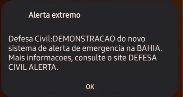 Defesa Civil da Bahia dispara alarme teste e assusta baianos; entenda