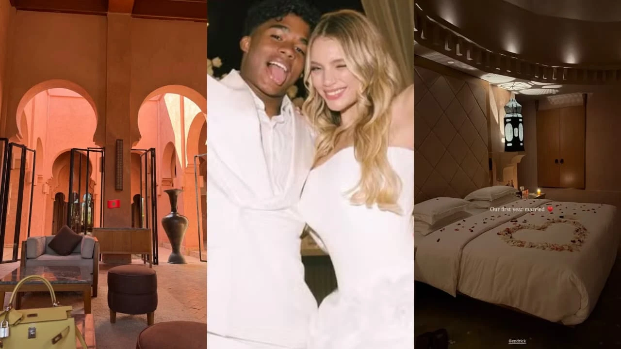 Endrick e Gabriely comemoram 1 ano de casados em hotel 5 estrelas; veja quanto custa a diária